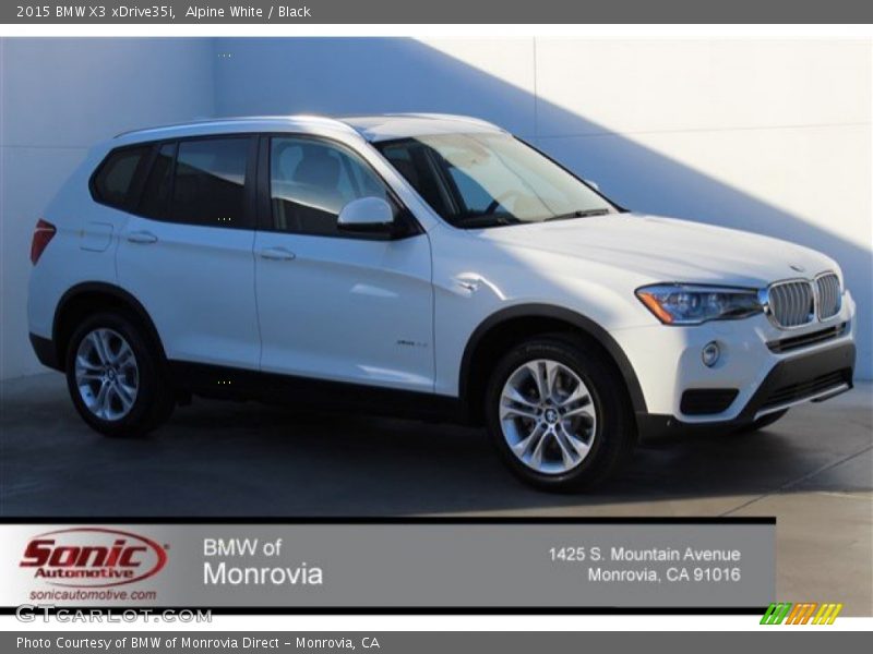 Alpine White / Black 2015 BMW X3 xDrive35i