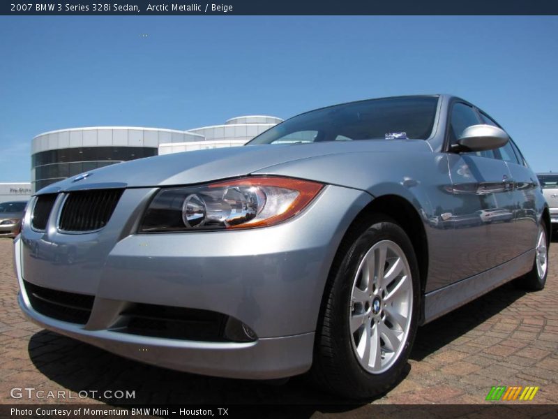Arctic Metallic / Beige 2007 BMW 3 Series 328i Sedan