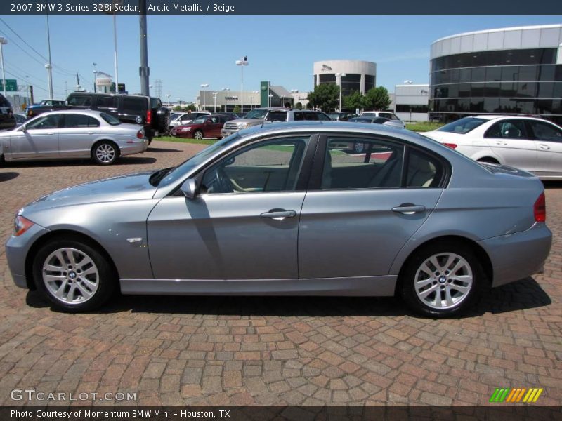 Arctic Metallic / Beige 2007 BMW 3 Series 328i Sedan