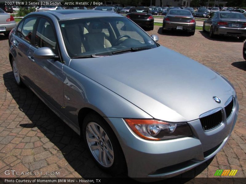 Arctic Metallic / Beige 2007 BMW 3 Series 328i Sedan
