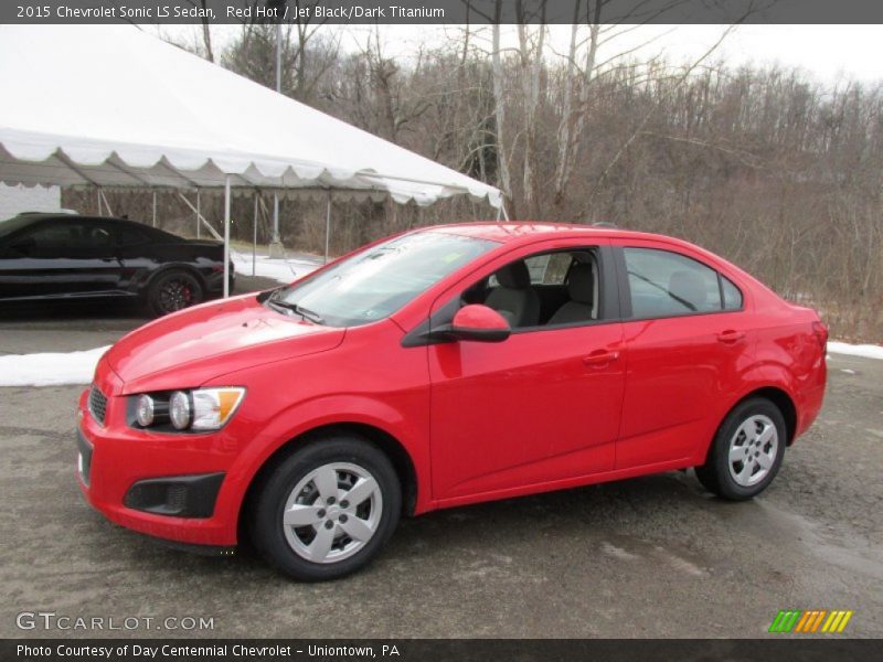 Red Hot / Jet Black/Dark Titanium 2015 Chevrolet Sonic LS Sedan