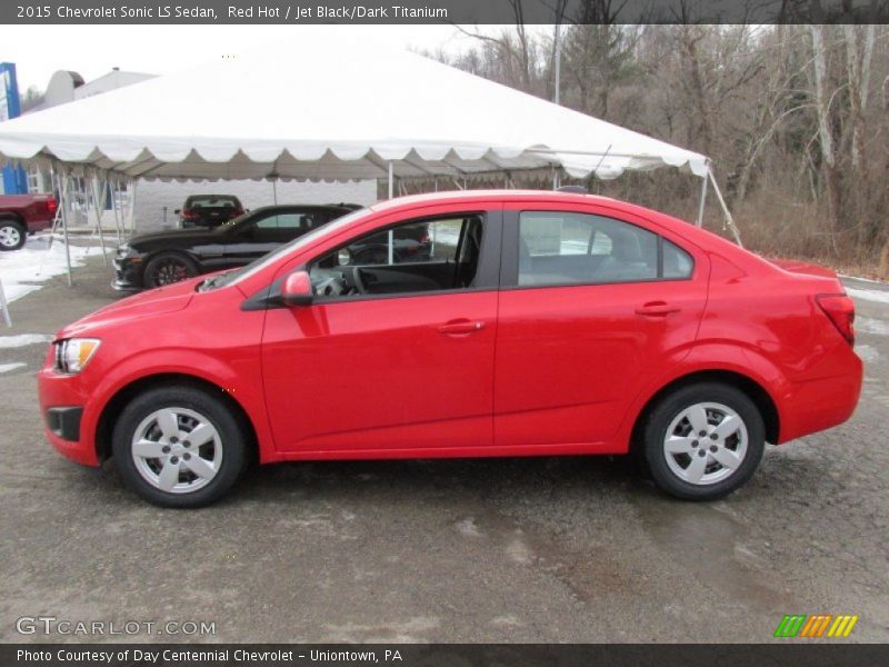 Red Hot / Jet Black/Dark Titanium 2015 Chevrolet Sonic LS Sedan