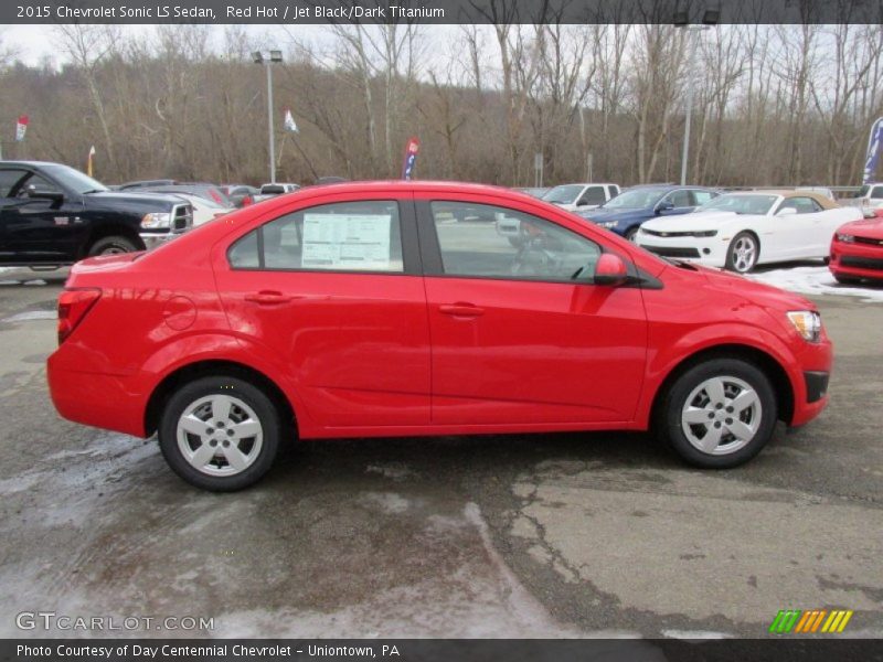 Red Hot / Jet Black/Dark Titanium 2015 Chevrolet Sonic LS Sedan