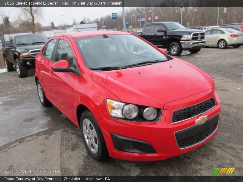 Red Hot / Jet Black/Dark Titanium 2015 Chevrolet Sonic LS Sedan