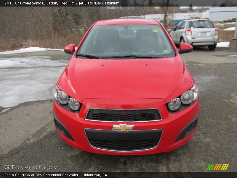 Red Hot / Jet Black/Dark Titanium 2015 Chevrolet Sonic LS Sedan