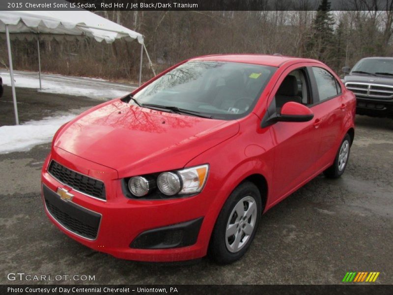 Red Hot / Jet Black/Dark Titanium 2015 Chevrolet Sonic LS Sedan