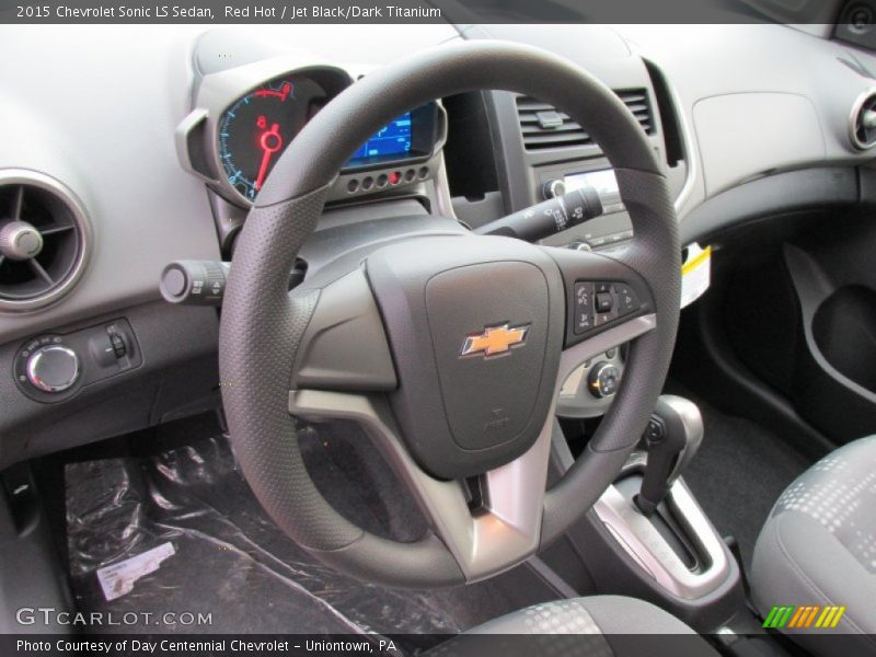 Red Hot / Jet Black/Dark Titanium 2015 Chevrolet Sonic LS Sedan