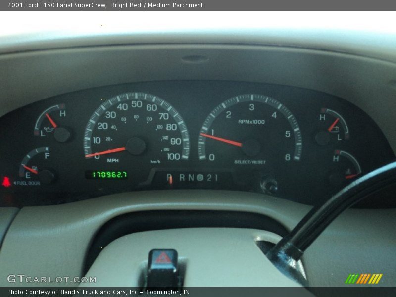 Bright Red / Medium Parchment 2001 Ford F150 Lariat SuperCrew