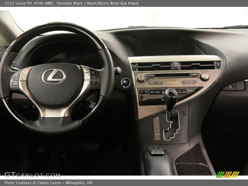 Obsidian Black / Black/Ebony Birds Eye Maple 2013 Lexus RX 450h AWD