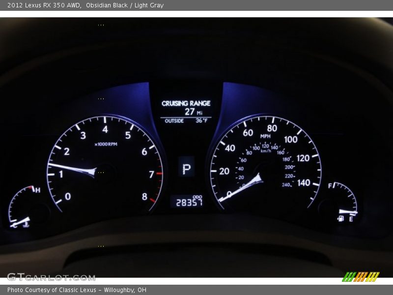 Obsidian Black / Light Gray 2012 Lexus RX 350 AWD