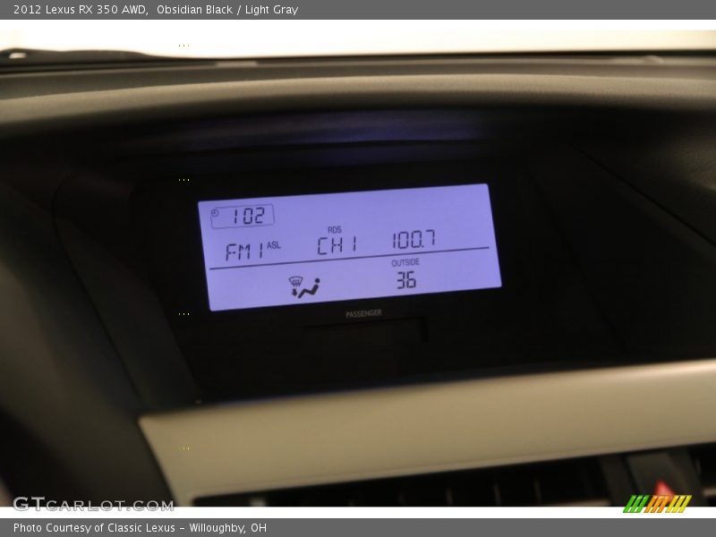 Obsidian Black / Light Gray 2012 Lexus RX 350 AWD