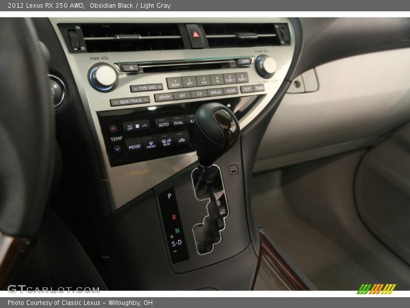 Obsidian Black / Light Gray 2012 Lexus RX 350 AWD