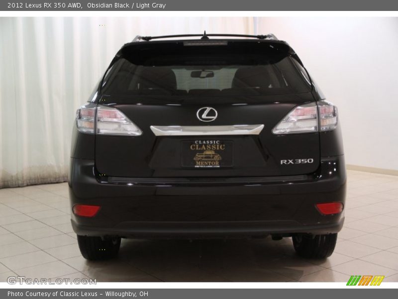 Obsidian Black / Light Gray 2012 Lexus RX 350 AWD