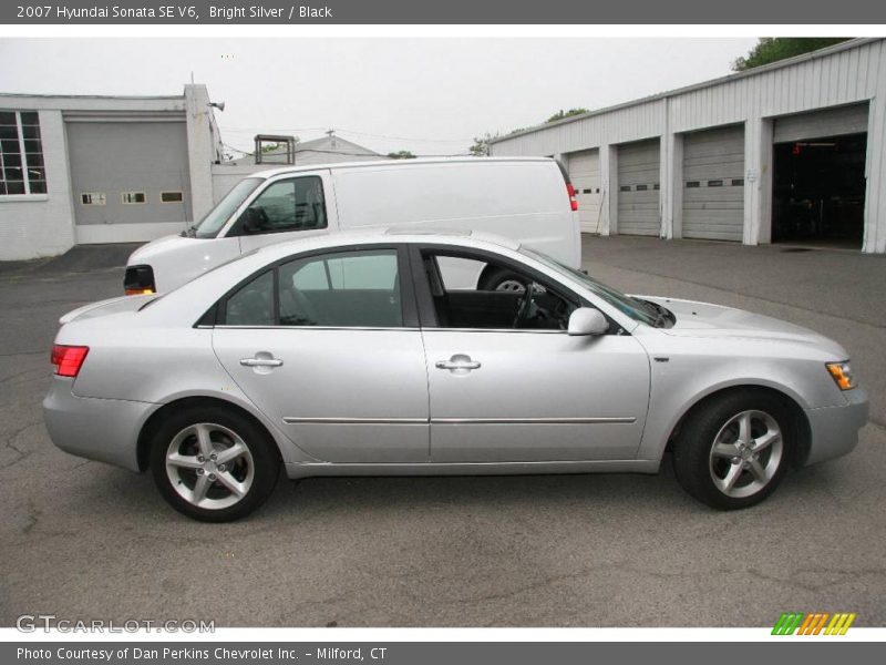 Bright Silver / Black 2007 Hyundai Sonata SE V6