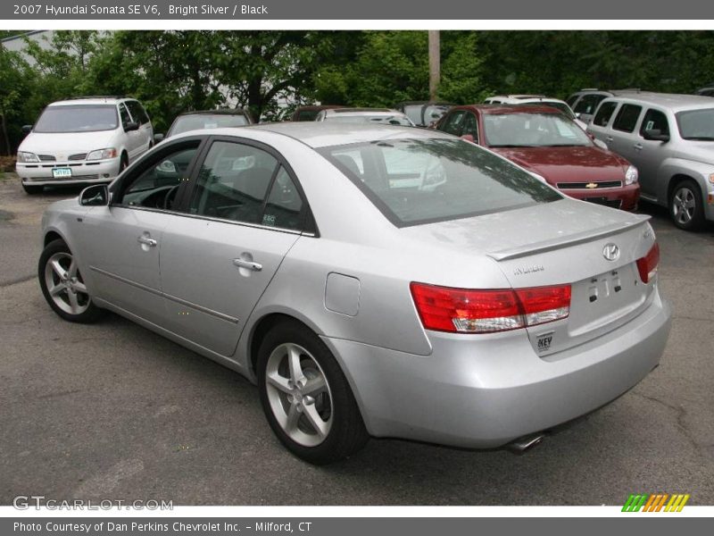 Bright Silver / Black 2007 Hyundai Sonata SE V6