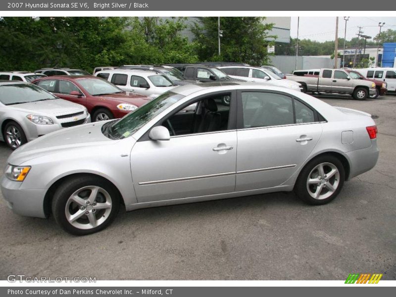 Bright Silver / Black 2007 Hyundai Sonata SE V6