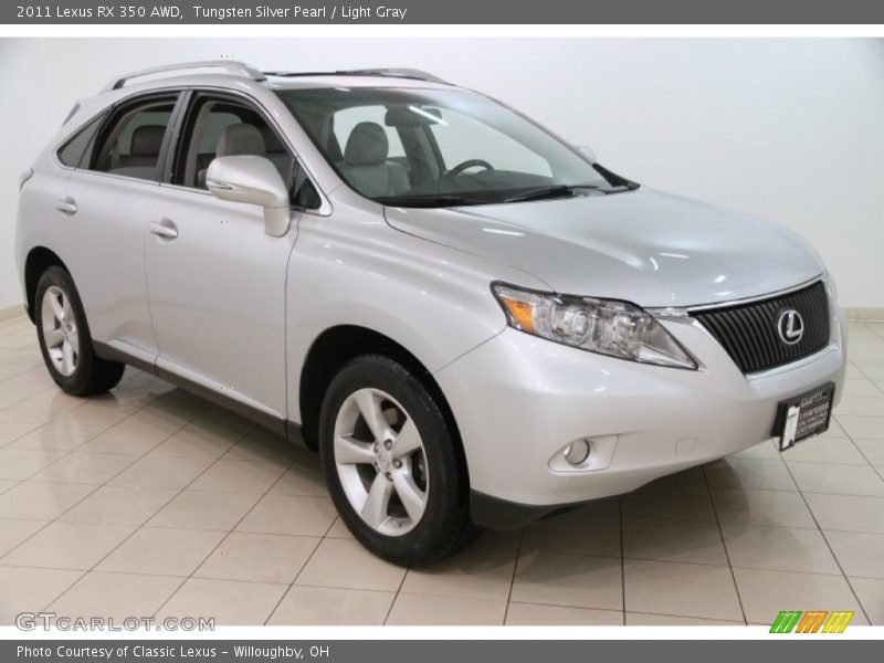 Tungsten Silver Pearl / Light Gray 2011 Lexus RX 350 AWD