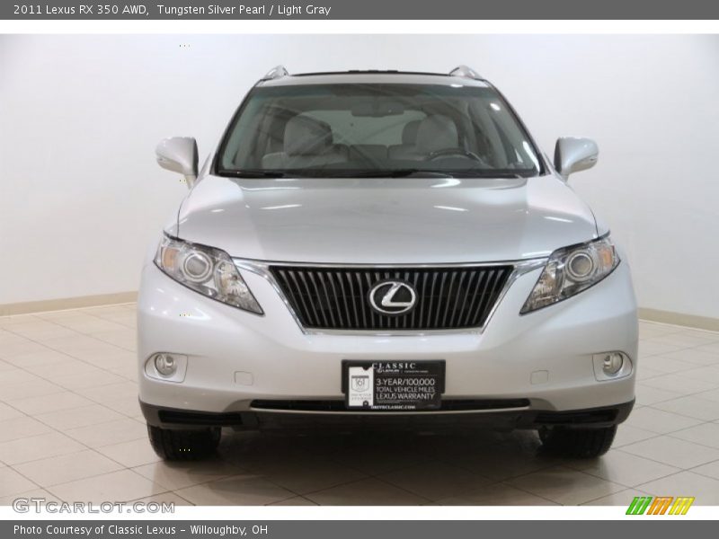 Tungsten Silver Pearl / Light Gray 2011 Lexus RX 350 AWD