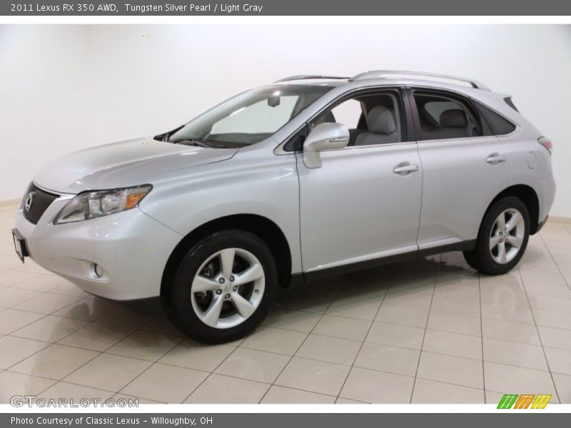 Tungsten Silver Pearl / Light Gray 2011 Lexus RX 350 AWD