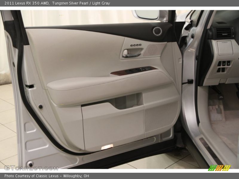 Tungsten Silver Pearl / Light Gray 2011 Lexus RX 350 AWD