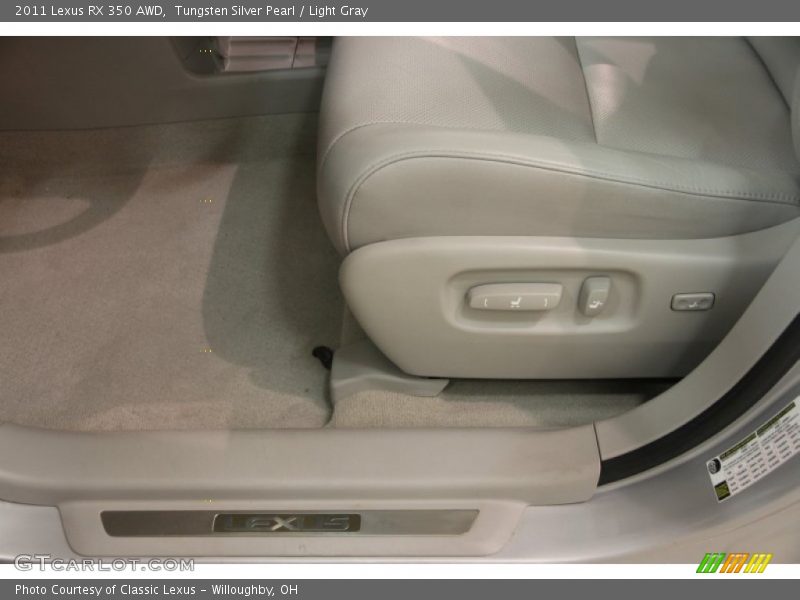 Tungsten Silver Pearl / Light Gray 2011 Lexus RX 350 AWD