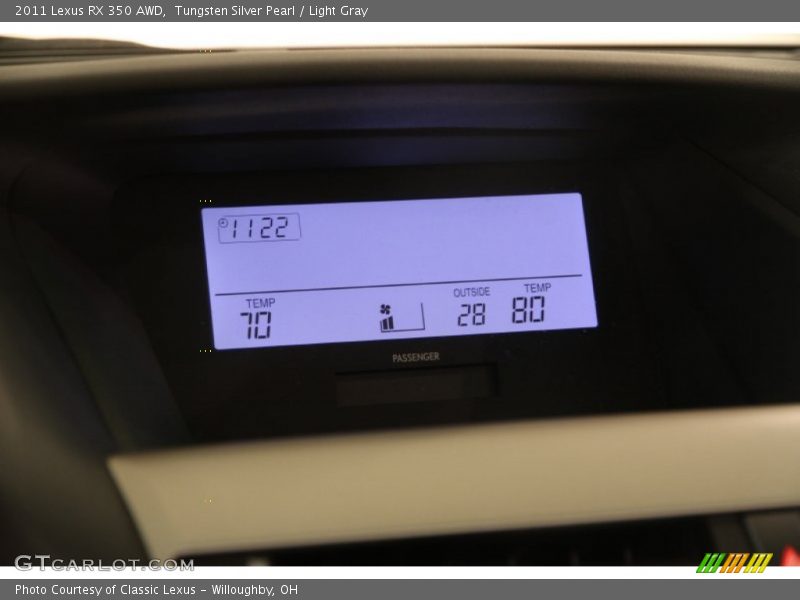 Tungsten Silver Pearl / Light Gray 2011 Lexus RX 350 AWD