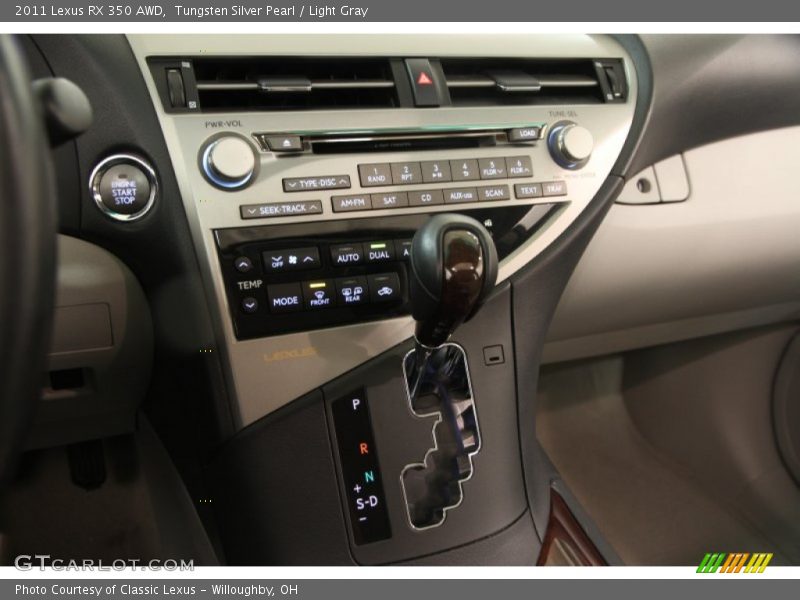 Tungsten Silver Pearl / Light Gray 2011 Lexus RX 350 AWD