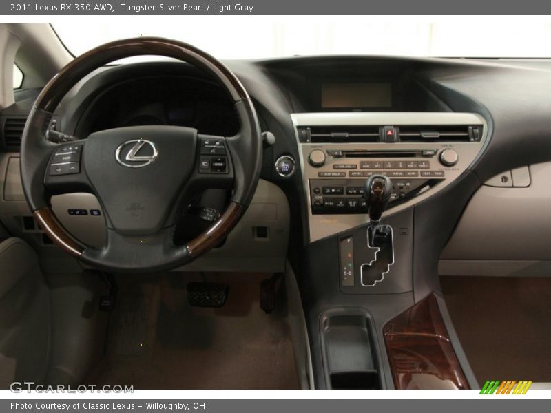 Tungsten Silver Pearl / Light Gray 2011 Lexus RX 350 AWD