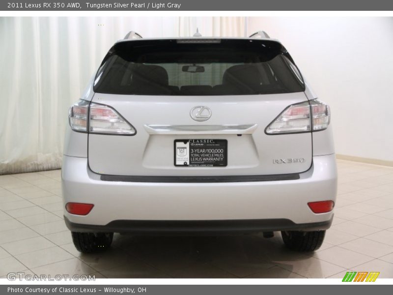 Tungsten Silver Pearl / Light Gray 2011 Lexus RX 350 AWD
