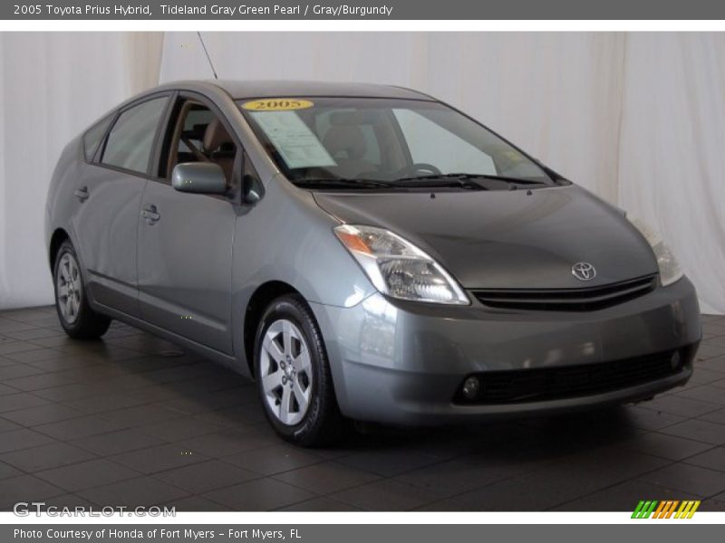 Tideland Gray Green Pearl / Gray/Burgundy 2005 Toyota Prius Hybrid