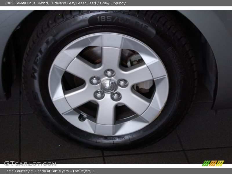 Tideland Gray Green Pearl / Gray/Burgundy 2005 Toyota Prius Hybrid