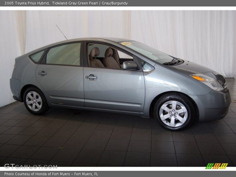 Tideland Gray Green Pearl / Gray/Burgundy 2005 Toyota Prius Hybrid