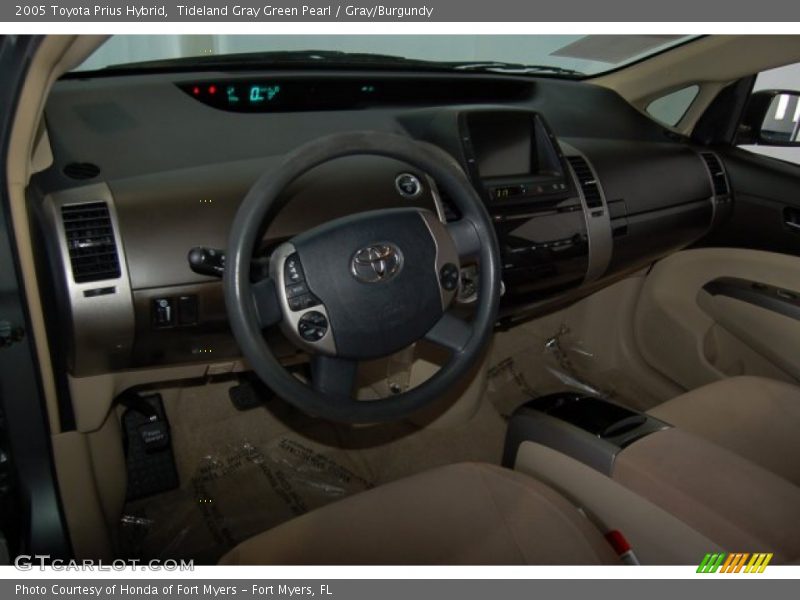 Tideland Gray Green Pearl / Gray/Burgundy 2005 Toyota Prius Hybrid