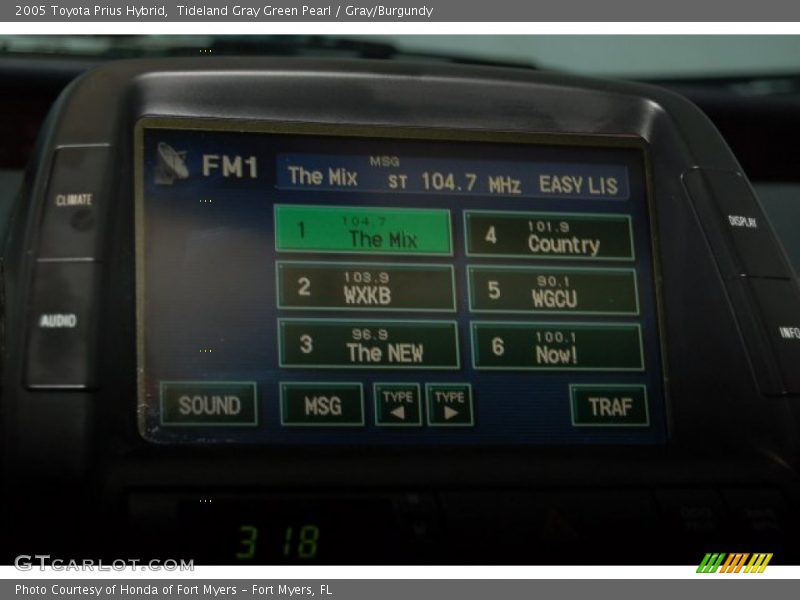 Tideland Gray Green Pearl / Gray/Burgundy 2005 Toyota Prius Hybrid