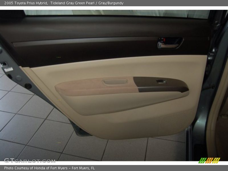 Tideland Gray Green Pearl / Gray/Burgundy 2005 Toyota Prius Hybrid