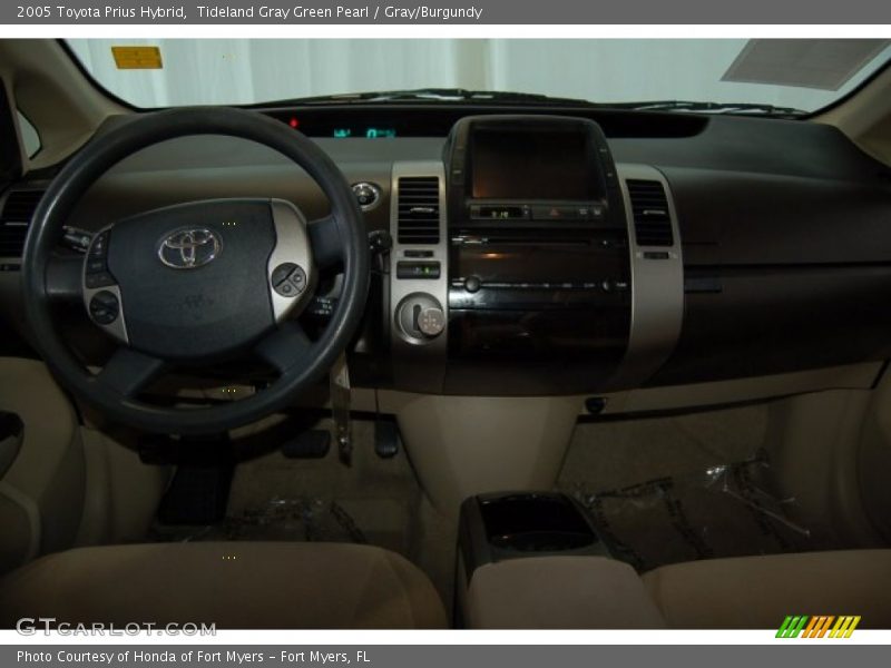 Tideland Gray Green Pearl / Gray/Burgundy 2005 Toyota Prius Hybrid