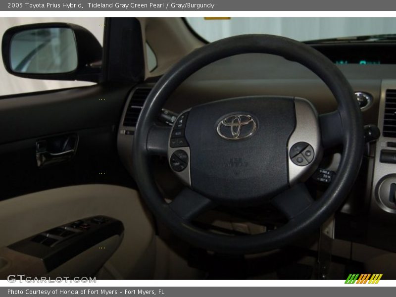 Tideland Gray Green Pearl / Gray/Burgundy 2005 Toyota Prius Hybrid