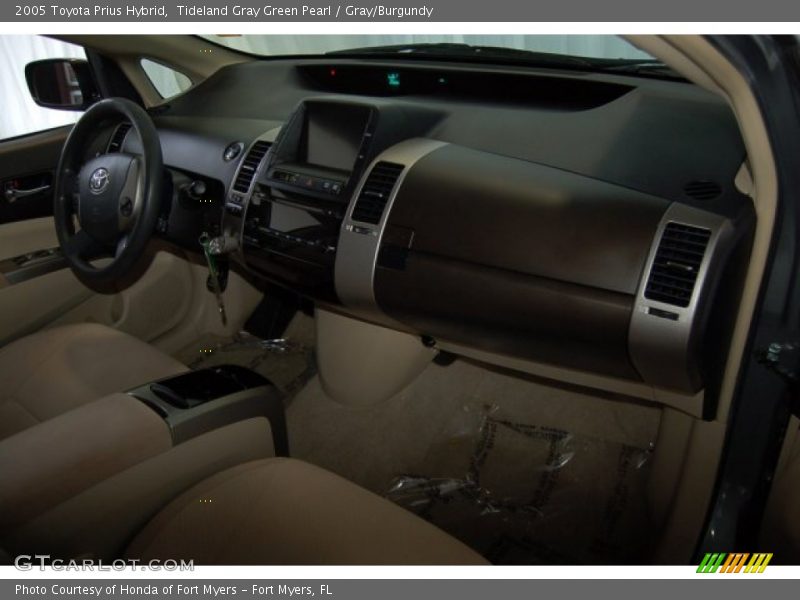 Tideland Gray Green Pearl / Gray/Burgundy 2005 Toyota Prius Hybrid