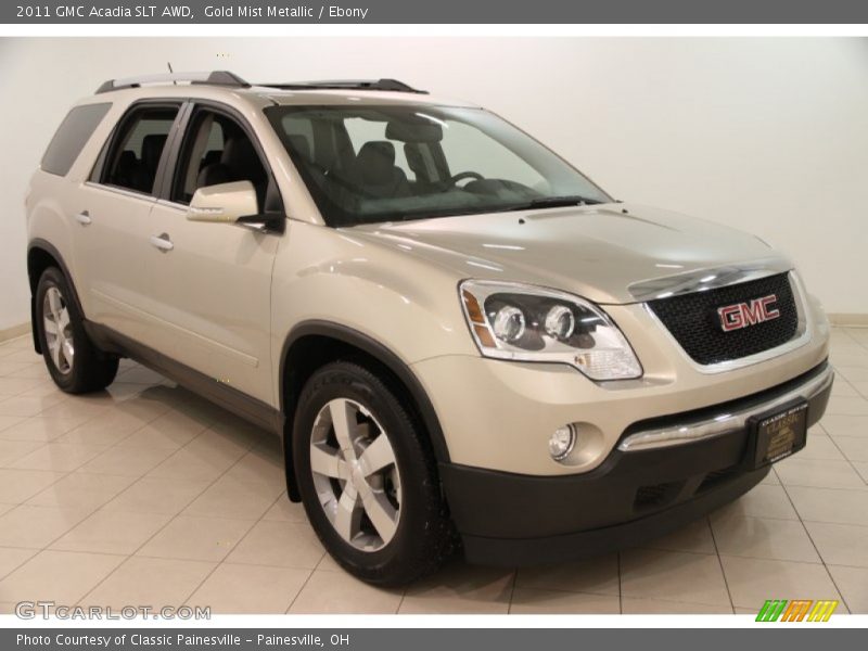 Gold Mist Metallic / Ebony 2011 GMC Acadia SLT AWD
