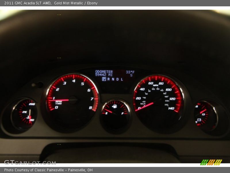 Gold Mist Metallic / Ebony 2011 GMC Acadia SLT AWD