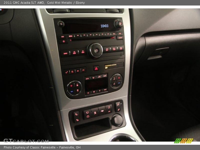 Gold Mist Metallic / Ebony 2011 GMC Acadia SLT AWD