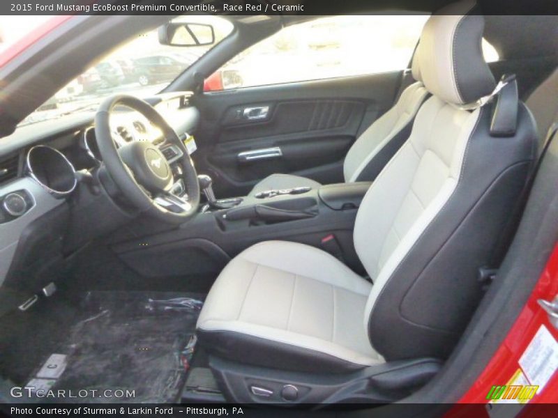 Race Red / Ceramic 2015 Ford Mustang EcoBoost Premium Convertible