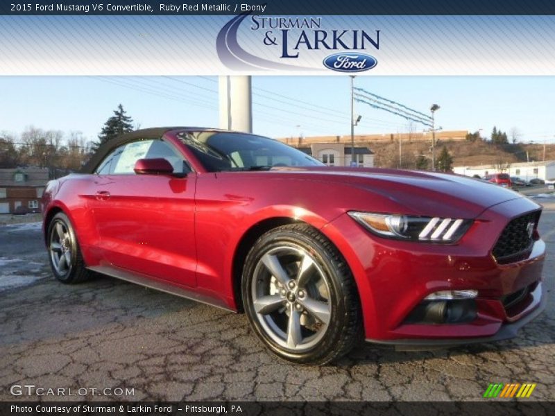 Ruby Red Metallic / Ebony 2015 Ford Mustang V6 Convertible