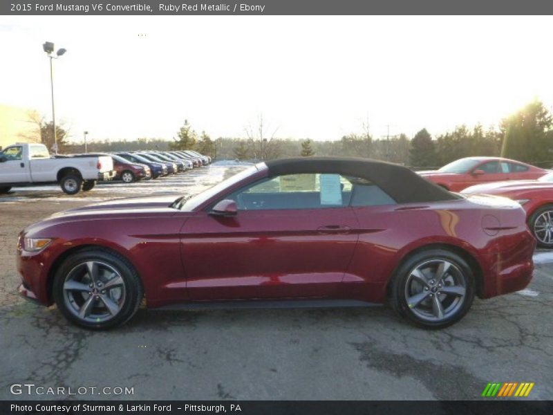 Ruby Red Metallic / Ebony 2015 Ford Mustang V6 Convertible