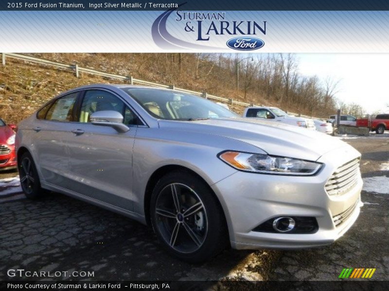 Ingot Silver Metallic / Terracotta 2015 Ford Fusion Titanium