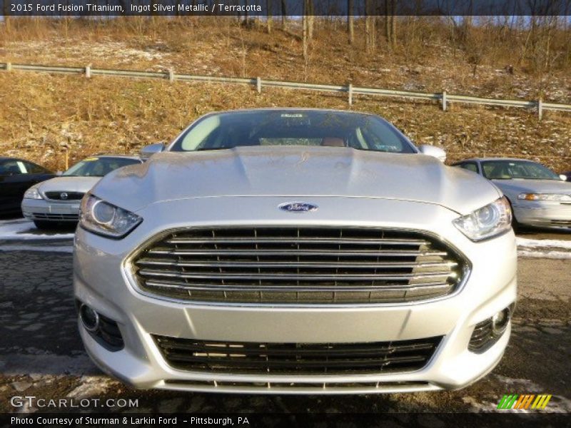 Ingot Silver Metallic / Terracotta 2015 Ford Fusion Titanium