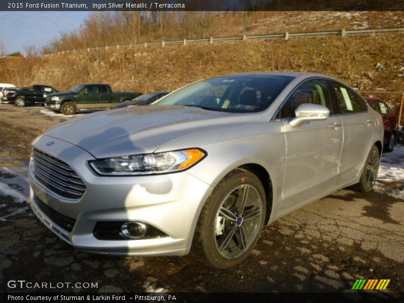 Ingot Silver Metallic / Terracotta 2015 Ford Fusion Titanium