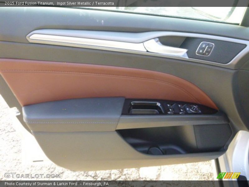 Ingot Silver Metallic / Terracotta 2015 Ford Fusion Titanium