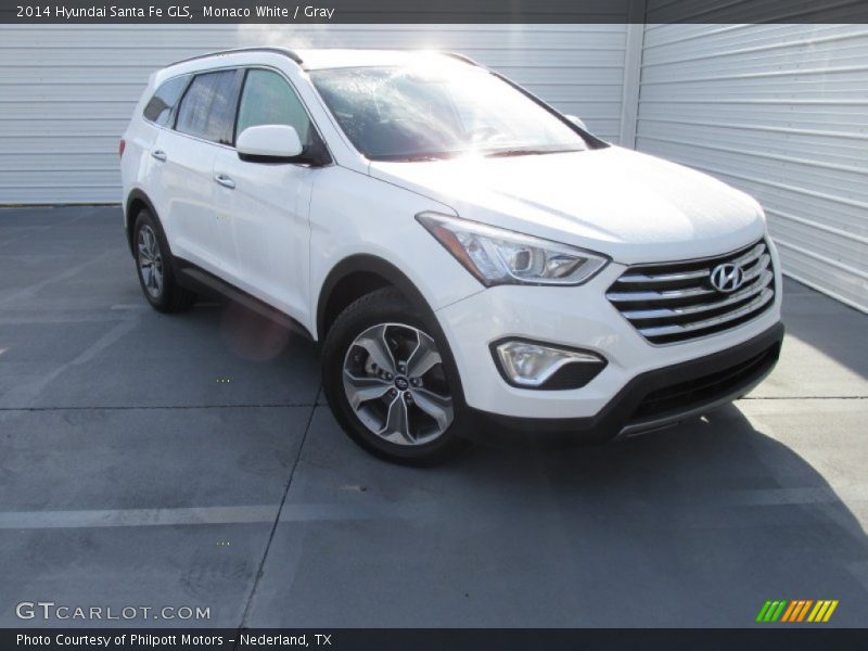 Monaco White / Gray 2014 Hyundai Santa Fe GLS
