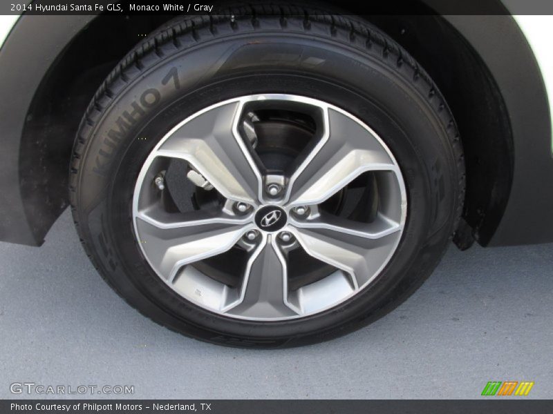 Monaco White / Gray 2014 Hyundai Santa Fe GLS